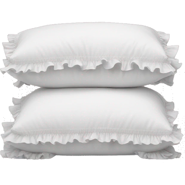 2 white pillows with ruffles emoji
