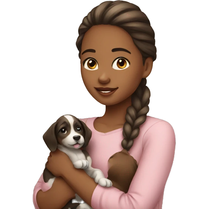 Girl with puppy  emoji