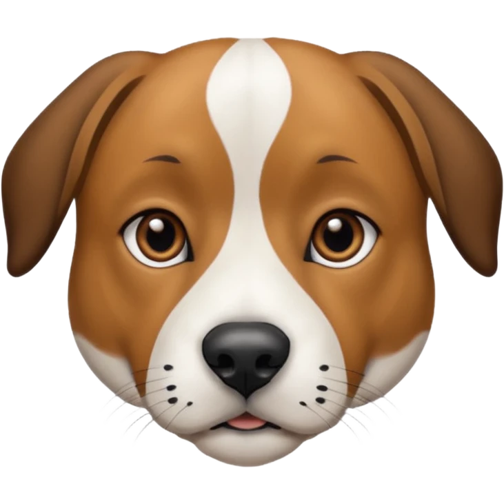 Mountain cur dog with white face black nose and brown ears emoji
