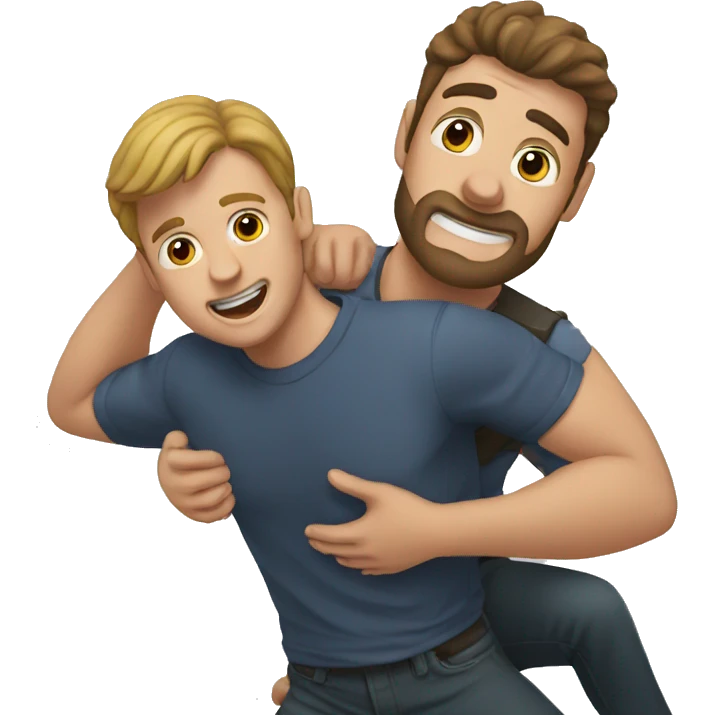 a man saving another man emoji