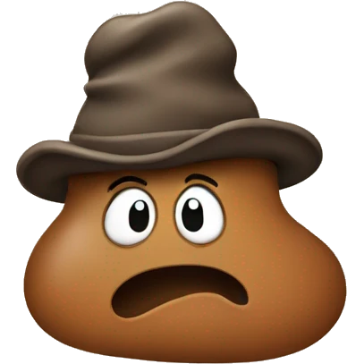 Poop with a hat emoji