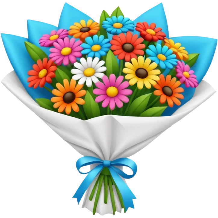 Bouquet Flower Wrap white emoji
