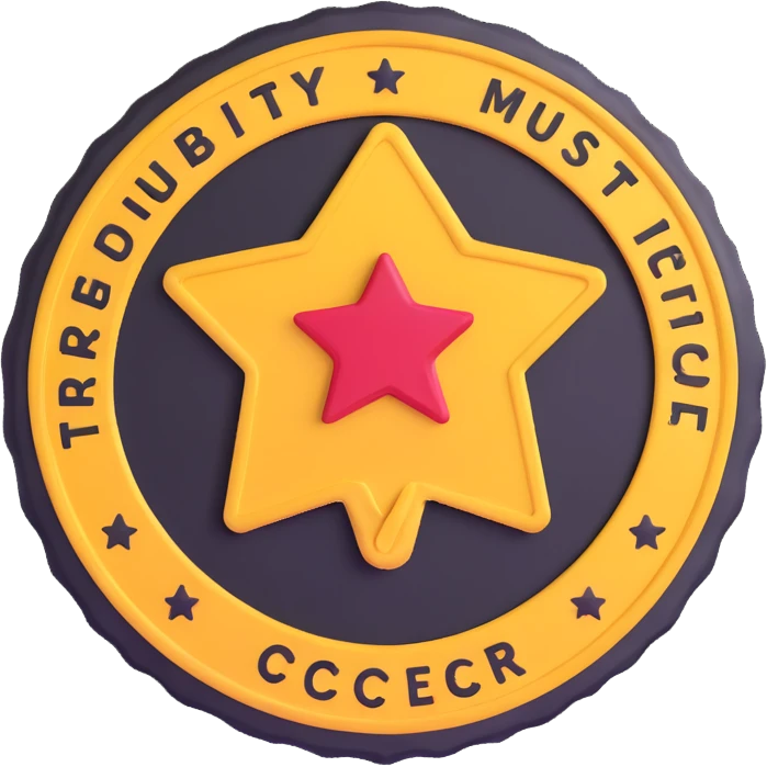 trust badge, reliability seal, credibility rating emoji