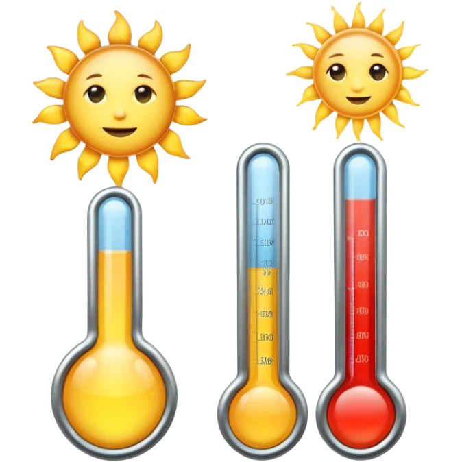 high-temperature thermometers and the sun emoji