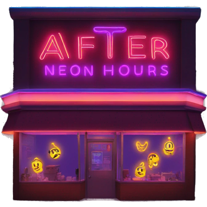 After Hours neon sign emoji
