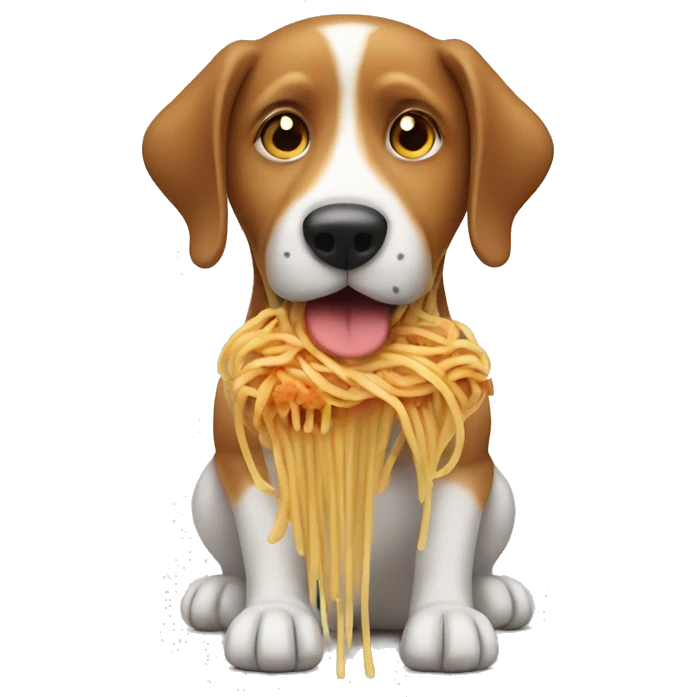 Dog eating Spaghetti  emoji