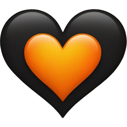 Half black and half orange heart emoji