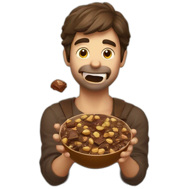 Nice Catalan guy choking on chocolate emoji