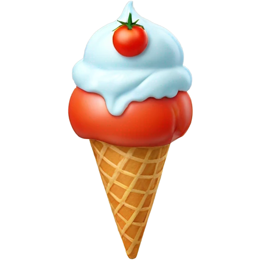 Ice cream with tomato on top  emoji