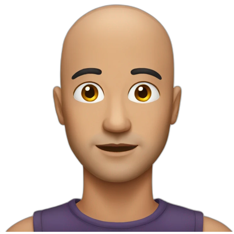 Bald man with makeup emoji