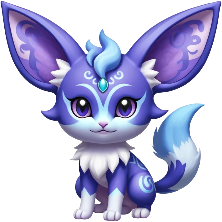 Shiny Exotic Cute Adorable Majestic Espeon-Meowstic-Hybrid-Creature with pattern-markings emoji
