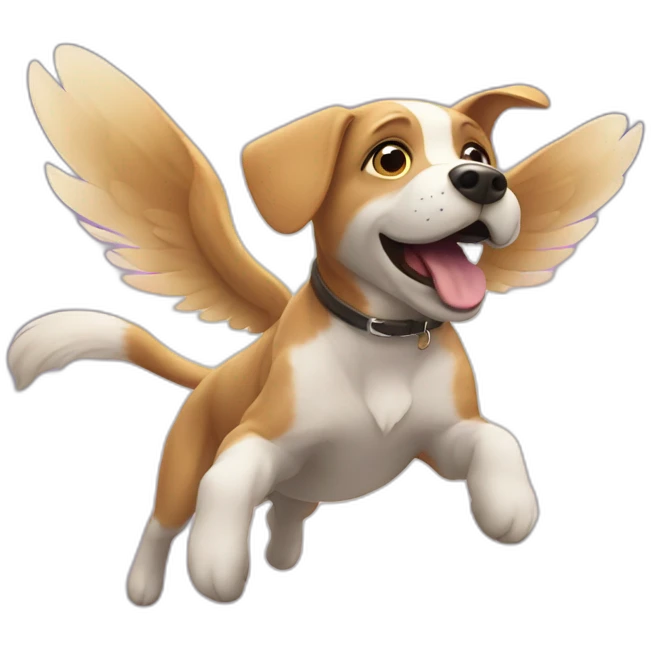 a dog is flying in the sky emoji