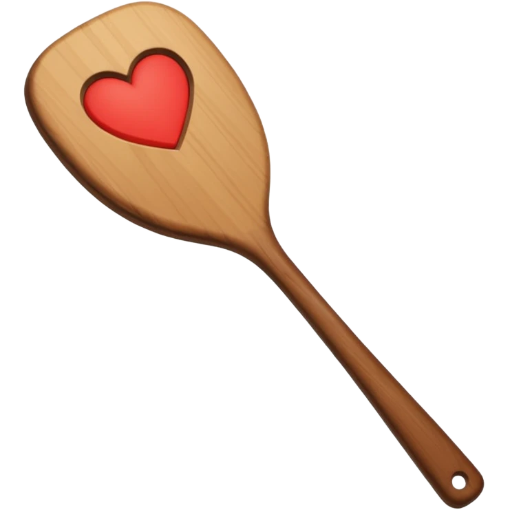 Paddle – wooden paddle with heart cutout. emoji
