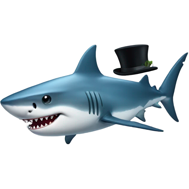 shark with tophat emoji