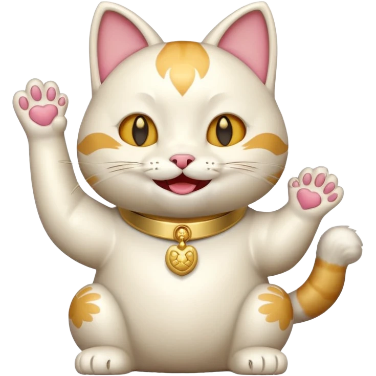 a lucky cat laughing emoji