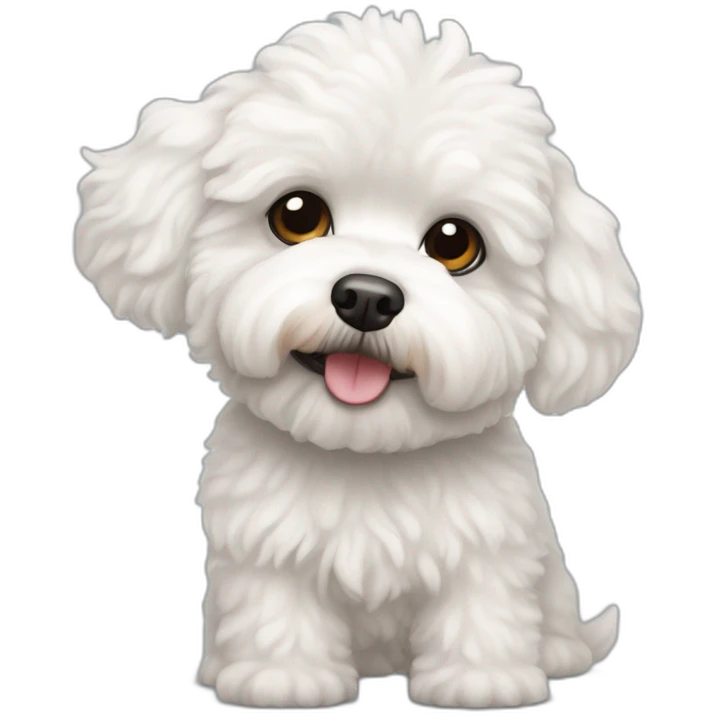 White maltipoo dog  emoji
