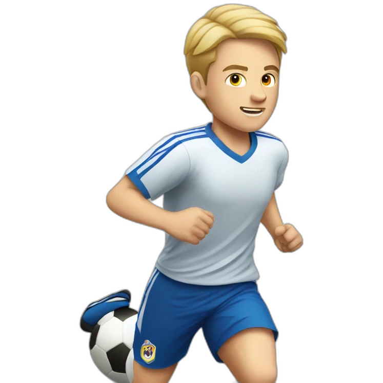 young white man with short hair soccer player running emoji