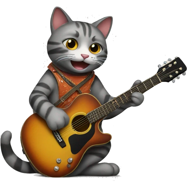Cat playing guitar emoji