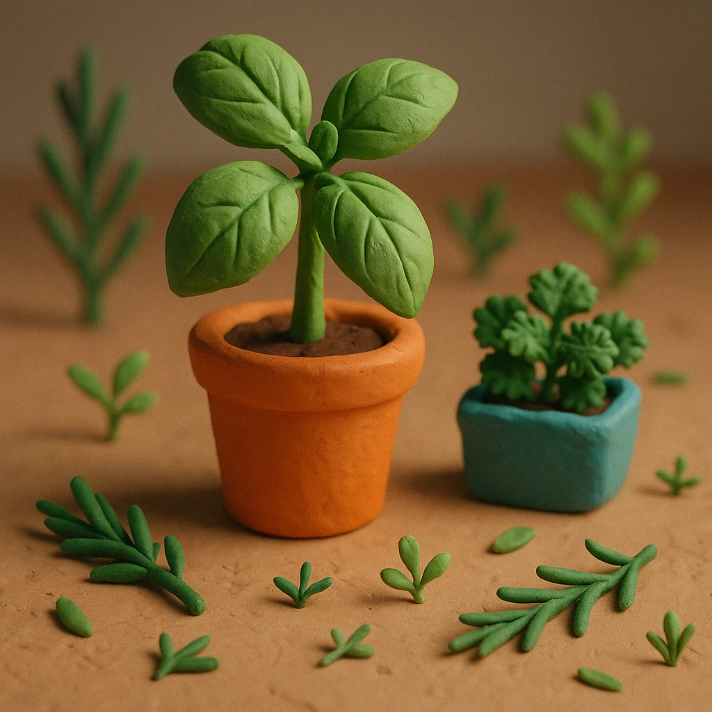 herbs, claymation style emoji