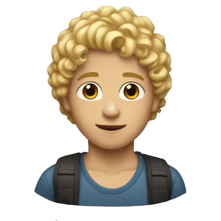Boy with blond curly hair emoji