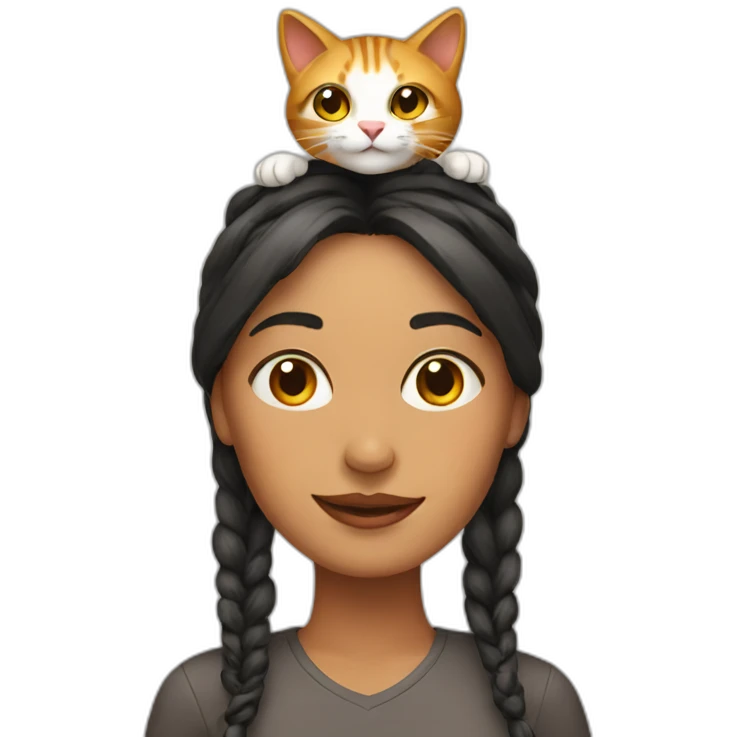 Woman with cat on head emoji