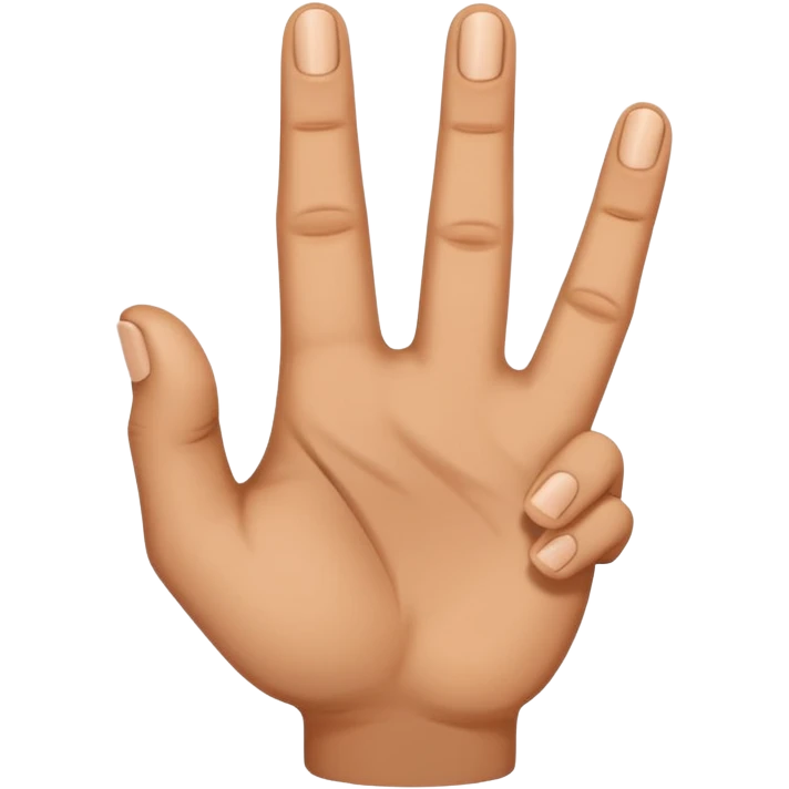 Create downward hand gesture with fingers in letter M emoji