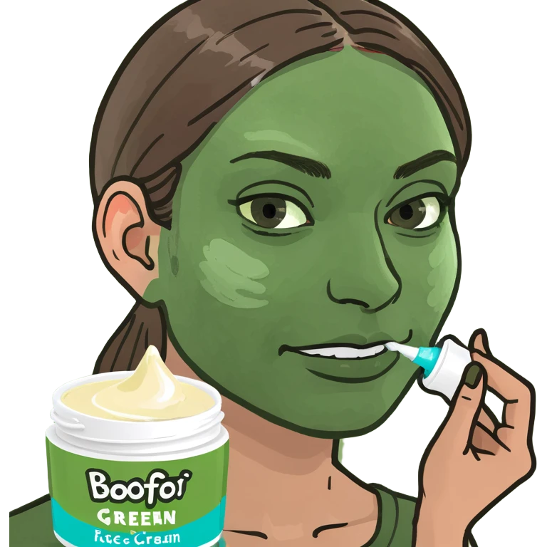 Mixed-race woman with glowing caramel skin and black curly hair, in a white towel wrap, applying face cream in front of a soft pastel background emoji