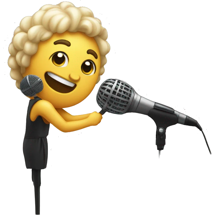 A person sing with a mic emoji