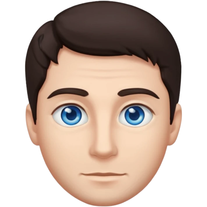 homme yeux bleu azur cheveux brun foncé emoji