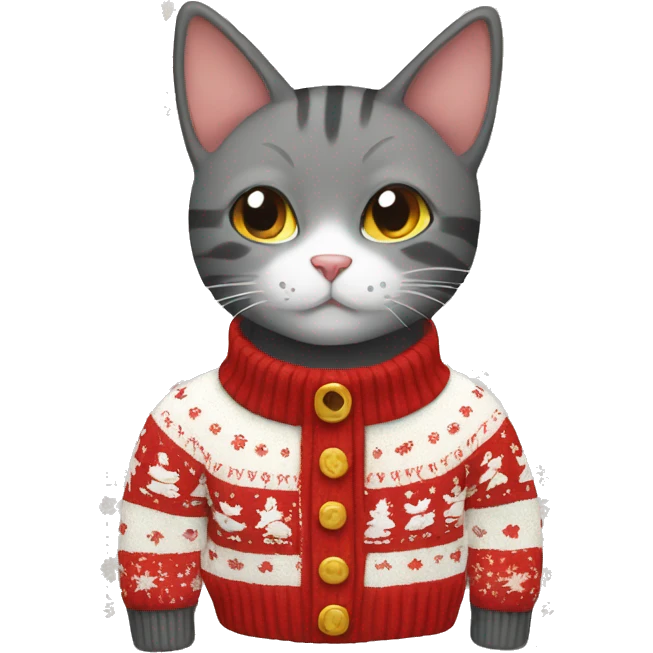 cat wearing a christmas sweater  emoji