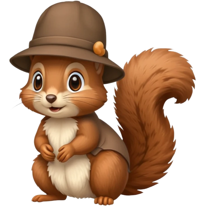 squirrel emoji with a cute hat emoji