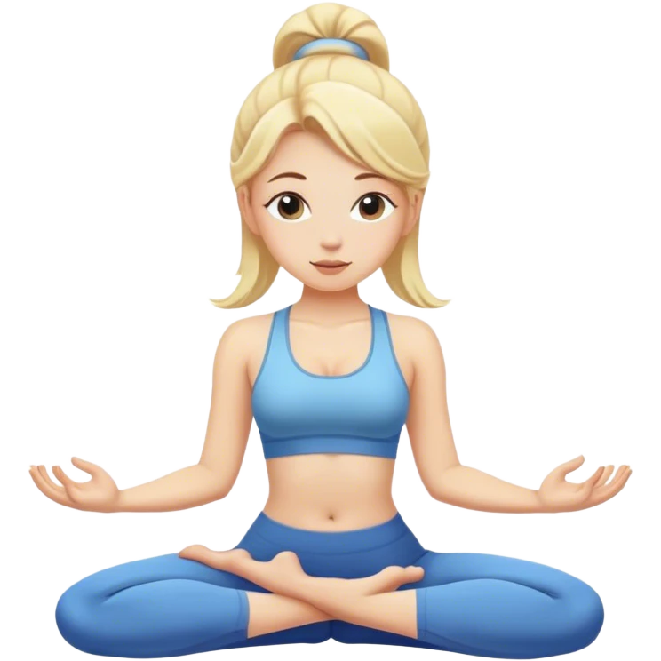 White girl blond hair doing yoga  emoji