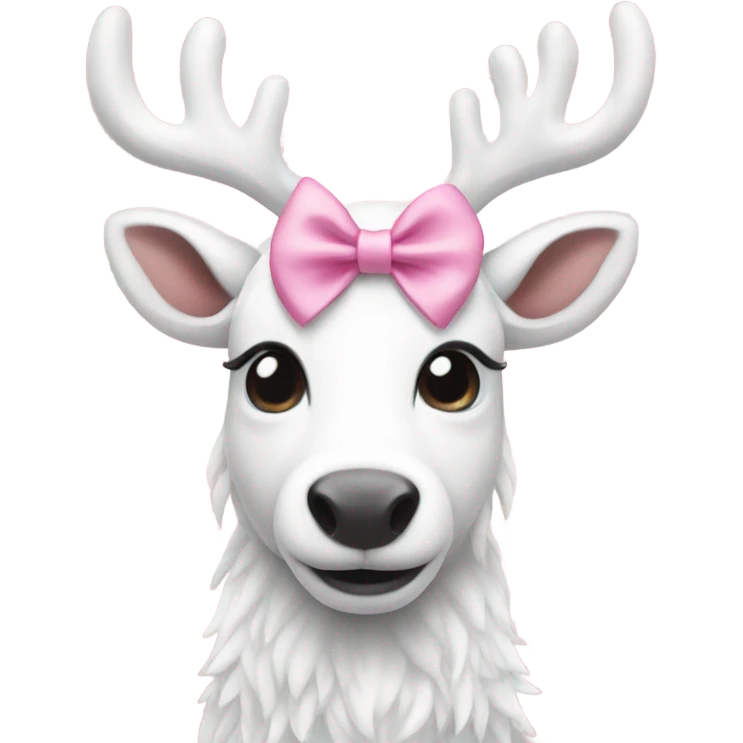 white reindeer pink bows emoji