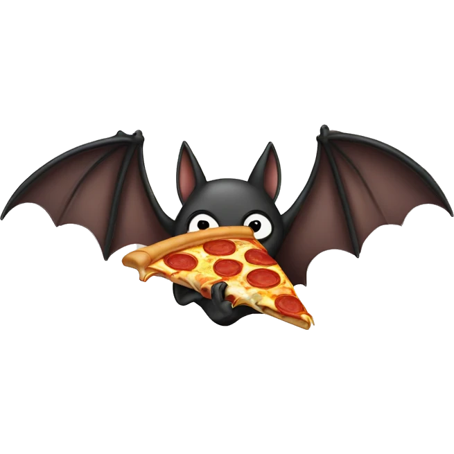 Bat eating pizza emoji