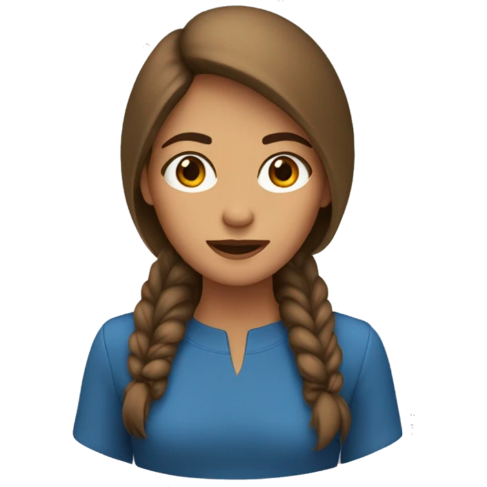 Mujer pelo marron ojos azules emoji