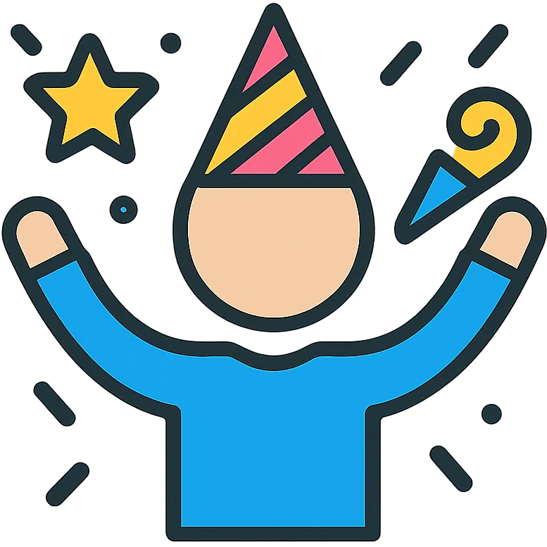a person celebrating at a party emoji