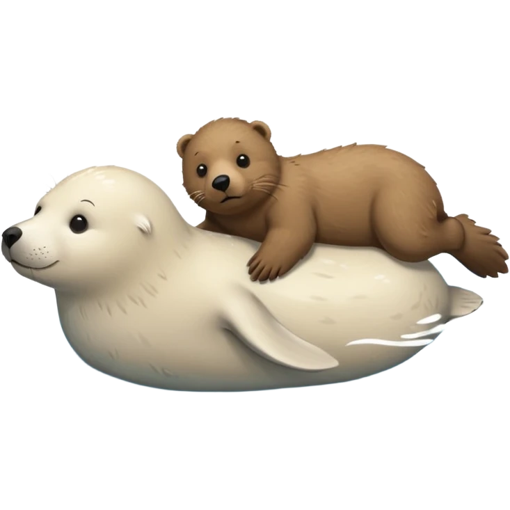 white seal and brown bear emoji
