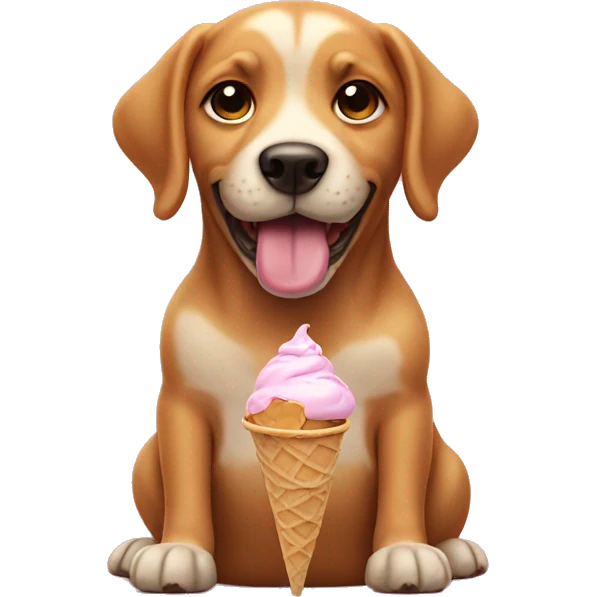 Dog with ice cream emoji