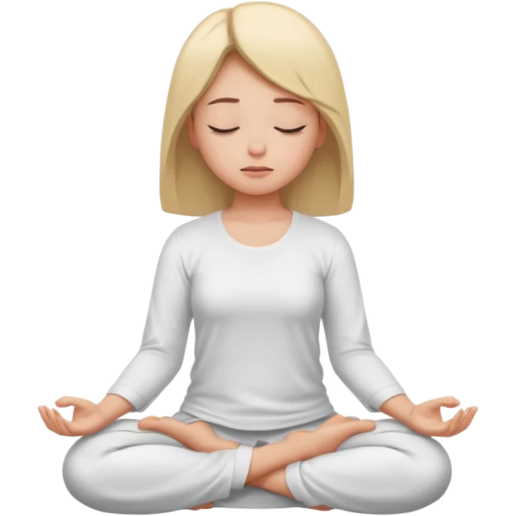 girl meditation eyes closed. without circel. emoji