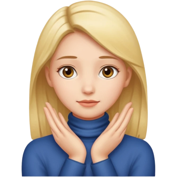girl with her hands around her neck emoji