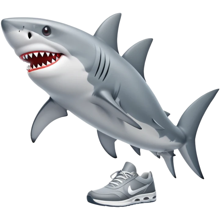 A shark whit shoes emoji