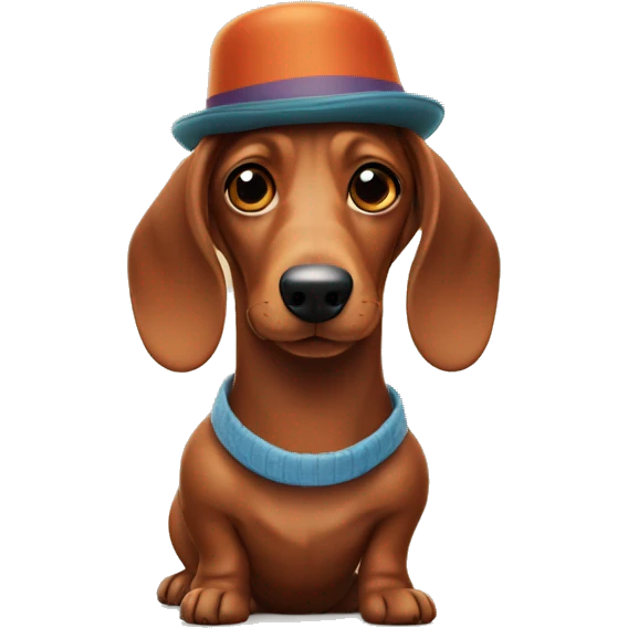 Sausage dog wearing a hat emoji