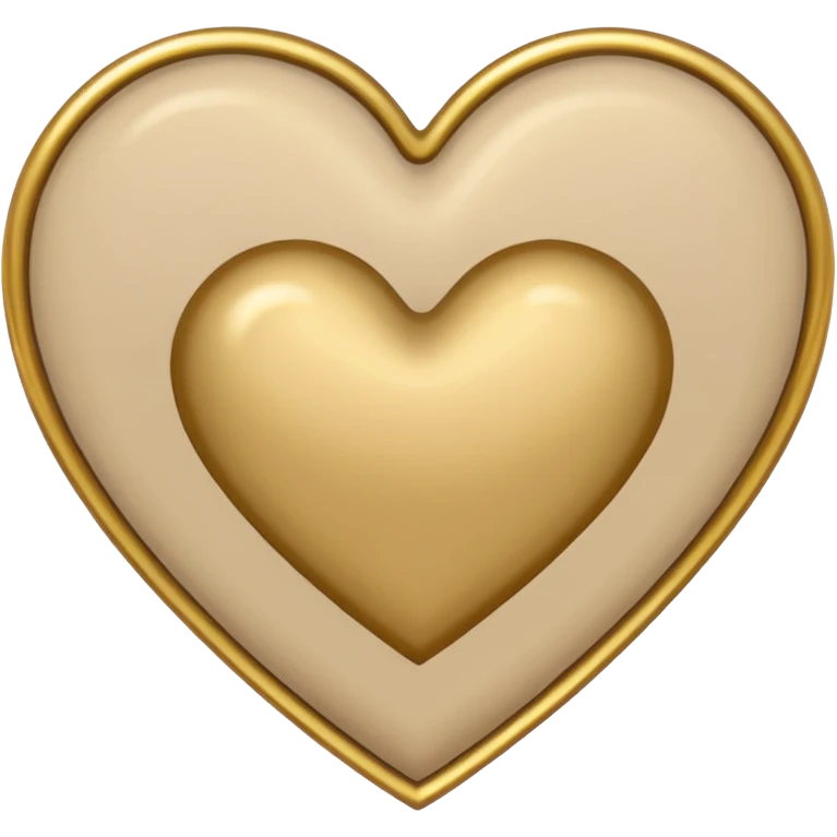 Beige heart with gold outline emoji