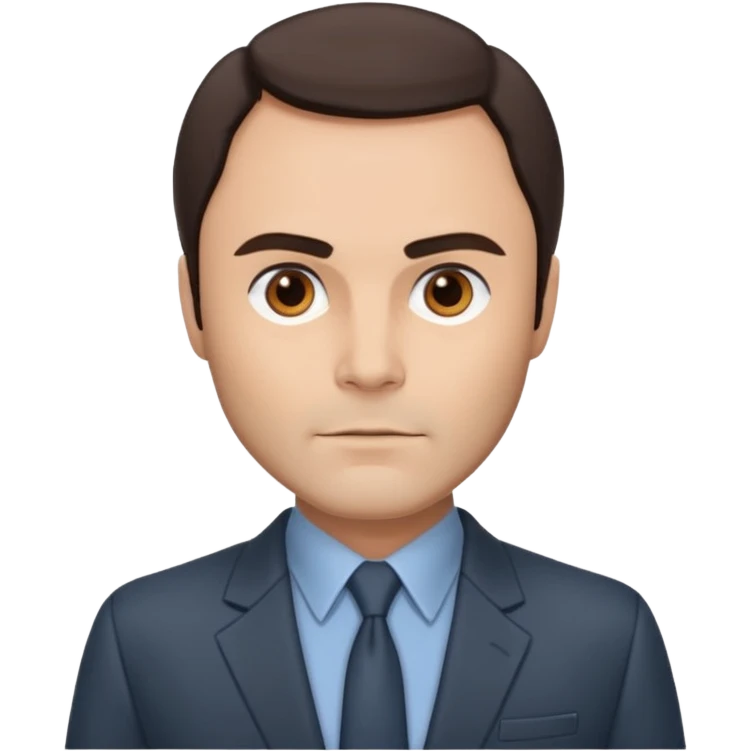 John Saxon with dark brown hair, slate suit emoji