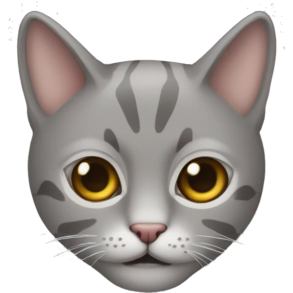 Gato gris con ojos marrones emoji