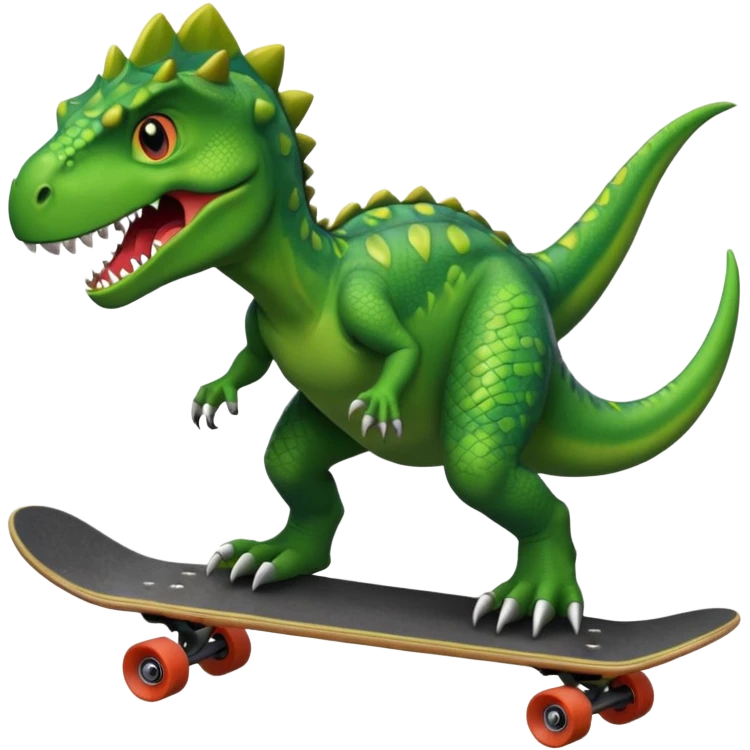 Dinosaur on a skateboard emoji