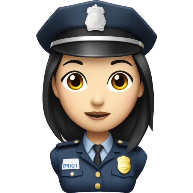 Asian Policewoman with black hair  emoji