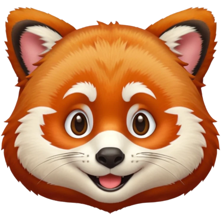 only the face of a red panda laughing emoji style emoji