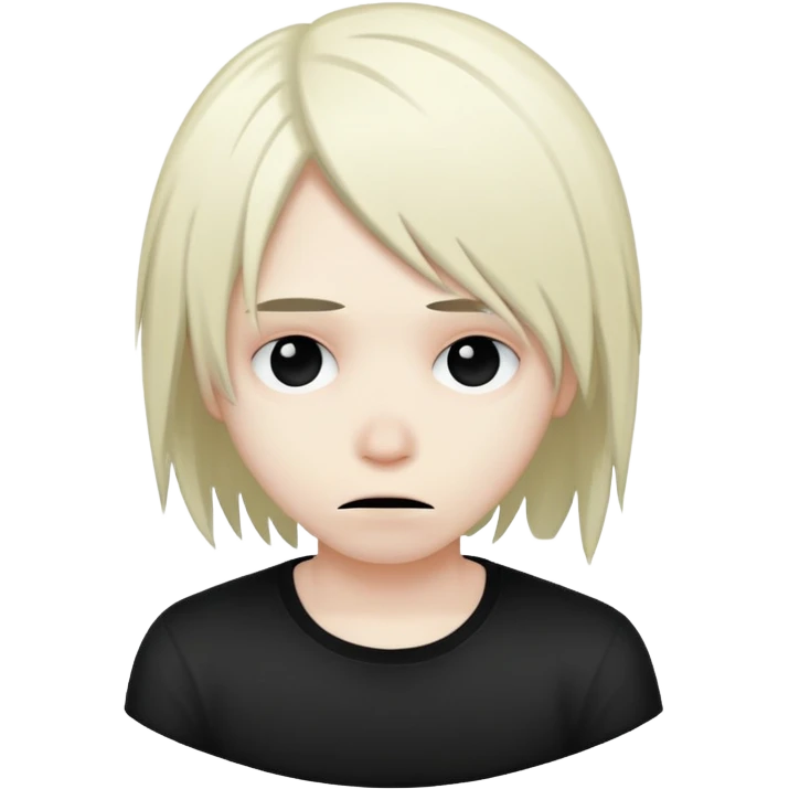 Emo with hair over face  emoji