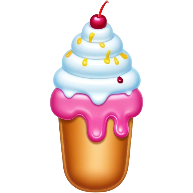 Melting neon ice cream hot dog sundae emoji
